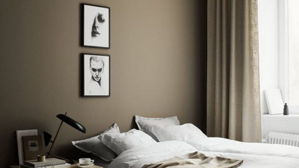 Taupe bedroom wall